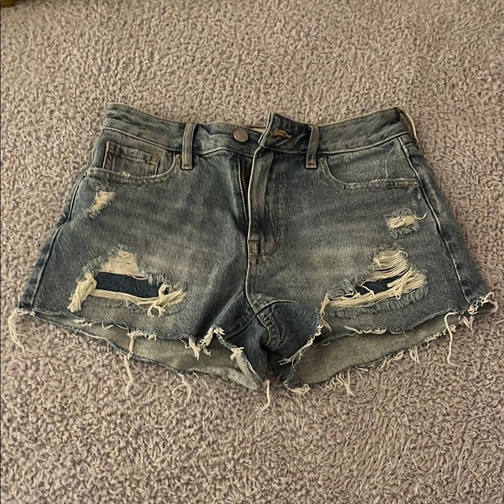 Distressed Denim Shorts